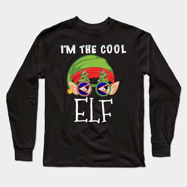 Christmas  I'm The Cool American Samoan Elf - Gift for American Samoan From American Samoa Long Sleeve T-Shirt by Country Flags